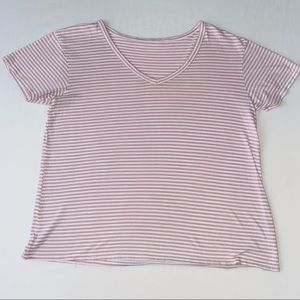 Women’s Striped V-Neck American Eagle Tee